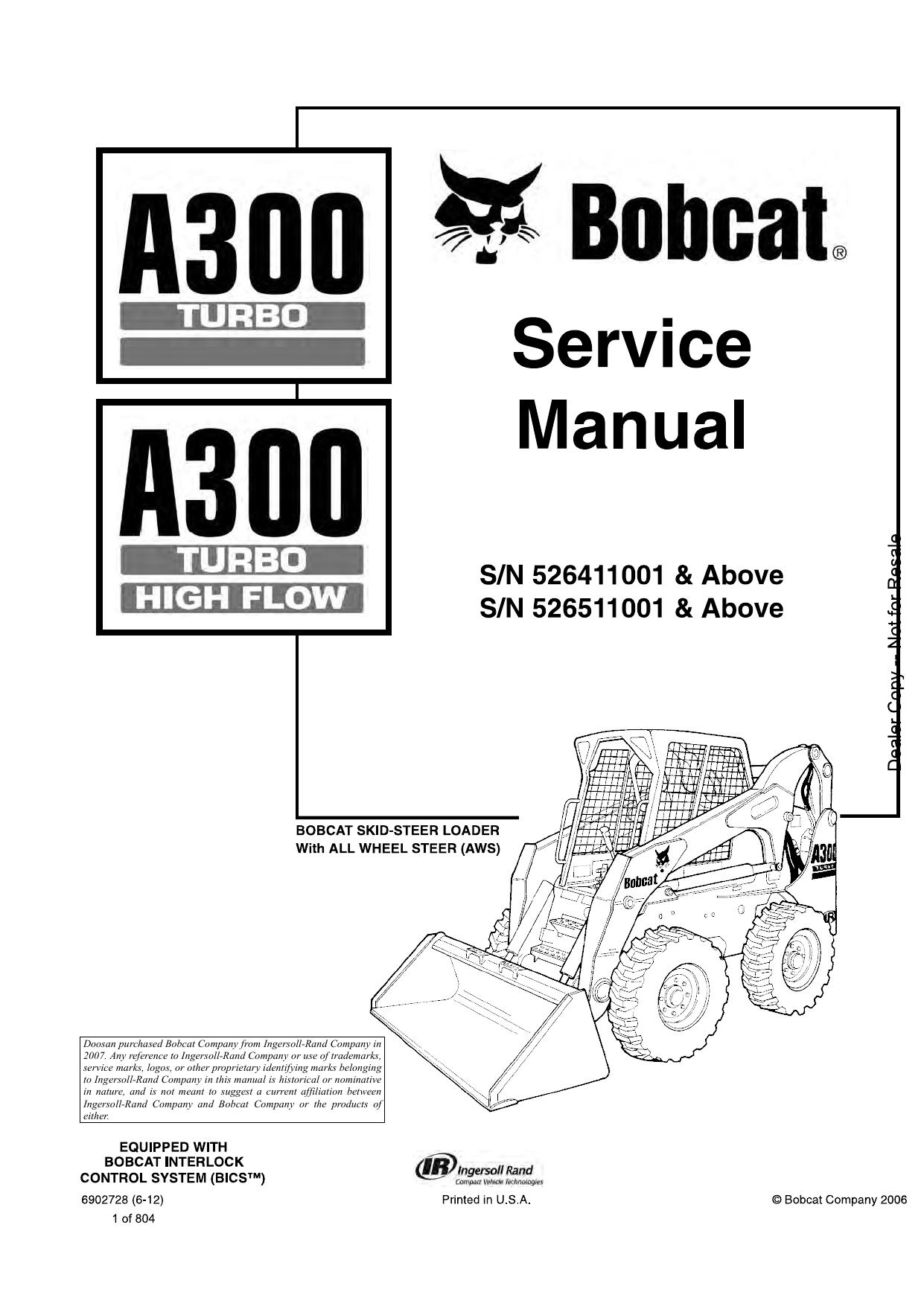 A300 Loader Service Manual Bobcat 3